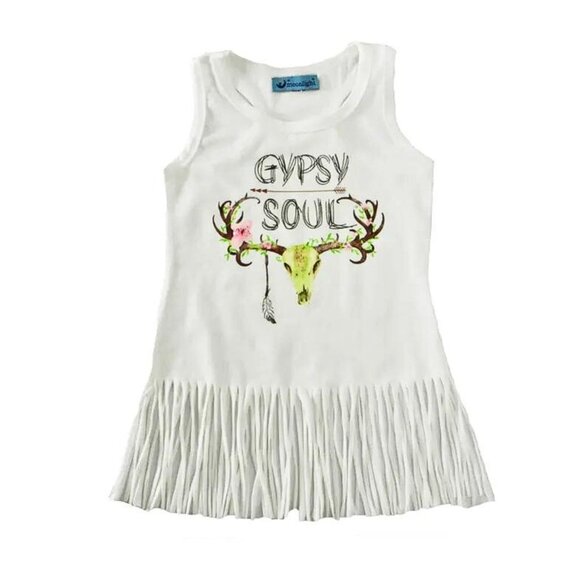 Toddler Infant Girls BOHO Gypsy Soul Summer Beach Fringed Top Dress - BRAND NEW - Picture 5 of 6